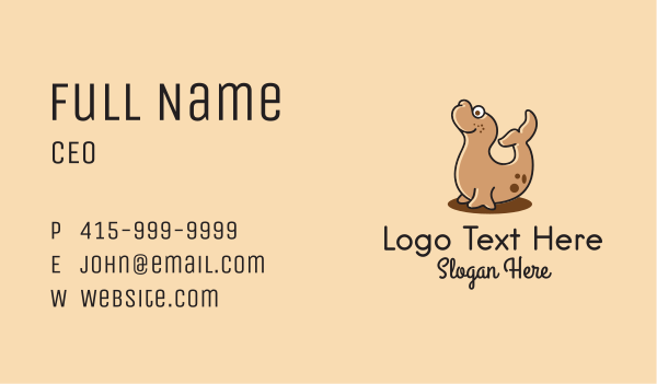 Happy Cute Seal  Business Card Design Image Preview