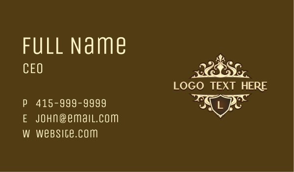 Luxury Shield Crown Business Card Design Image Preview