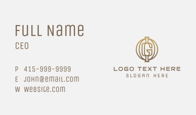 Golden Monogram OIG Business Card Image Preview