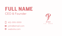 Floral Garden Letter P  Business Card Image Preview