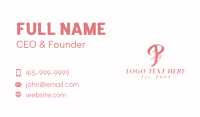 Floral Garden Letter P  Business Card Image Preview