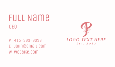 Floral Garden Letter P  Business Card Image Preview
