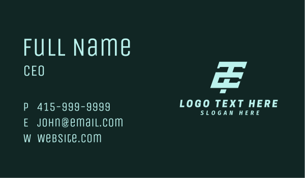Tech Startup T & C Monogram Business Card Design Image Preview