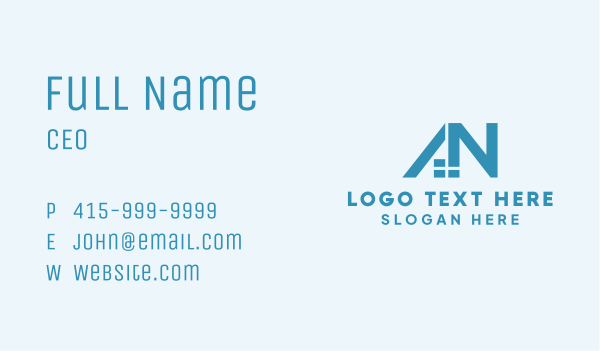 Blue Home Roof Letter N Business Card Design Image Preview