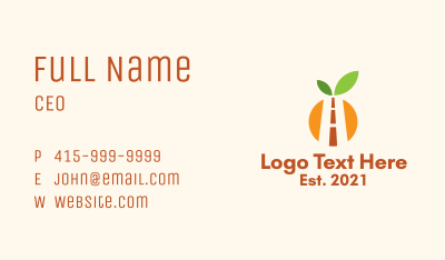 Orange Agriculture Road Business Card Image Preview