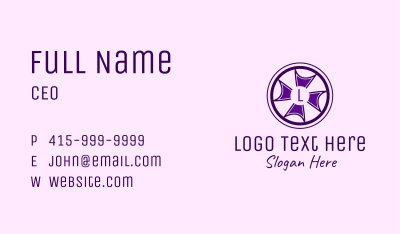 Lettermark Cross Wheel Business Card Image Preview