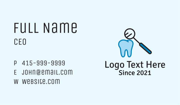 Dental Tooth Checkup Business Card Design Image Preview