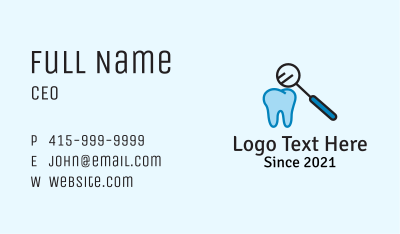 Dental Tooth Checkup Business Card Image Preview