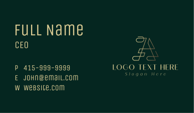 Gold Letter A Business Card Image Preview