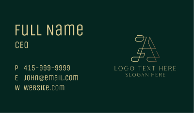Gold Letter A Business Card