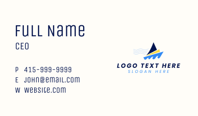 Ocean Boat Sailing  Business Card Image Preview