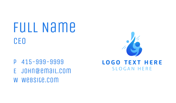 Blue Sanitary Water Business Card Design Image Preview