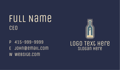 Candle Light Wine Bottle Business Card