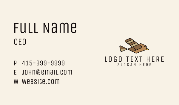 Brown Flying Sparrow Business Card Design Image Preview