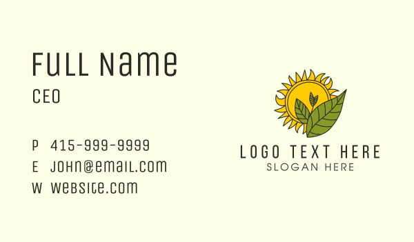 Sun Gardening Plant   Business Card Design Image Preview