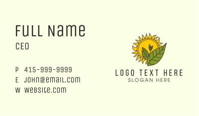 Sun Gardening Plant   Business Card Image Preview