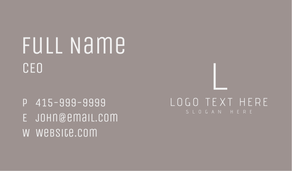Elegant Generic Letter Business Card Design Image Preview