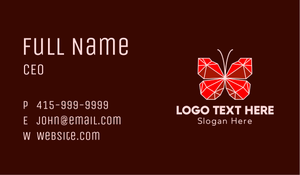 Ruby Butterfly Accessory Business Card Design Image Preview