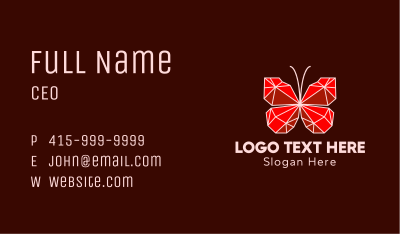 Ruby Butterfly Accessory Business Card Image Preview
