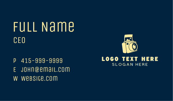Polaroid Camera Photography Business Card Design Image Preview