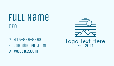 Blue Mountain Outline  Business Card Image Preview