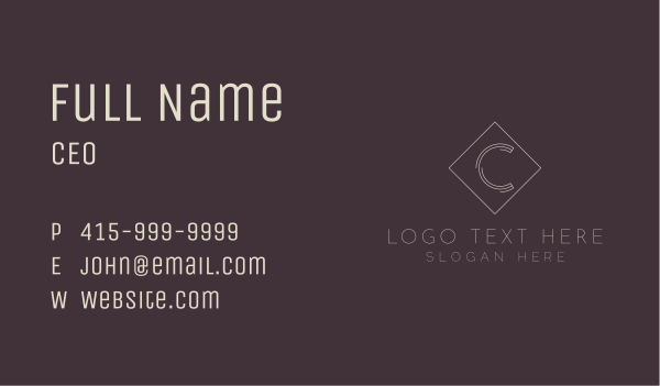 Elegant Fashion Letter C  Business Card Design Image Preview