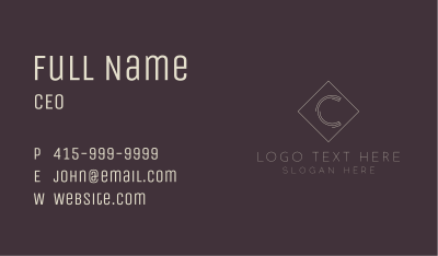 Elegant Fashion Letter C  Business Card Image Preview