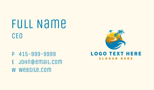 Tropical Summer Travel Business Card Design Image Preview
