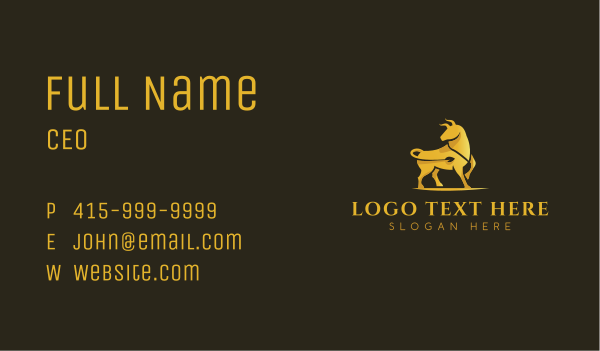 Gold Bull Animal Business Card Design Image Preview