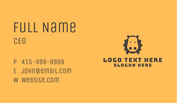 Brown Hippo Gear Business Card Design Image Preview