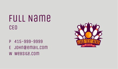 Bowling Championship Tournament Business Card Image Preview