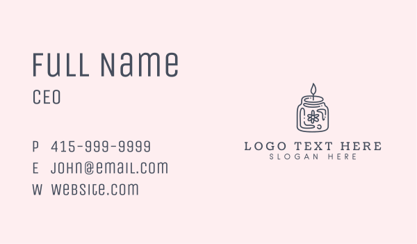 Simple Flower  Candle Jar  Business Card Design Image Preview