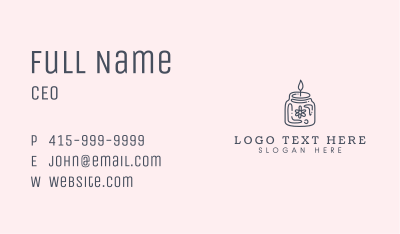 Simple Flower  Candle Jar  Business Card Image Preview