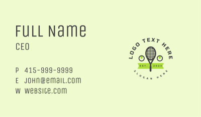 Tennis Racket Badge Business Card Image Preview