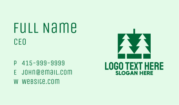 Green Christmas Pine Tree  Business Card Design Image Preview