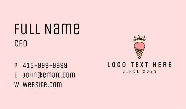 Cow Ice Cream Mascot Business Card Design Image Preview