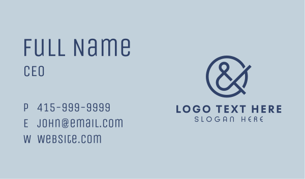 Stylish Ampersand Type Business Card Design Image Preview