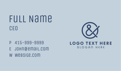 Stylish Ampersand Type Business Card Image Preview