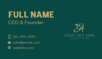 Eco Script Letter A Business Card Image Preview