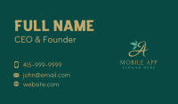 Eco Script Letter A Business Card Image Preview