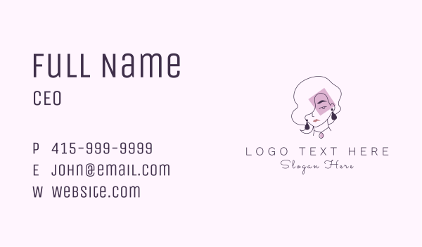 Sophisticated Woman Jewelry Business Card Design Image Preview