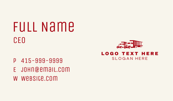 Truck Fleet Delivery Business Card Design Image Preview