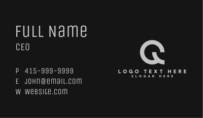 Geometric Curve Letter Q Business Card Image Preview