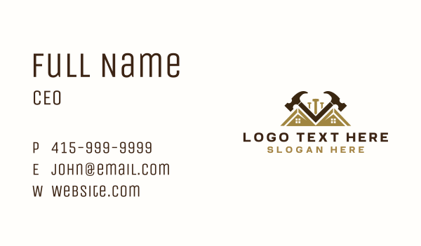 Home Hammer Carpentry Business Card Design Image Preview