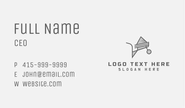 Gray Wheelbarrow Tool Business Card Design Image Preview