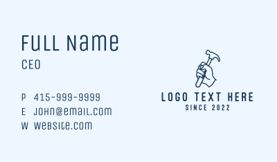 Hammer Carpentry Tool Business Card Image Preview