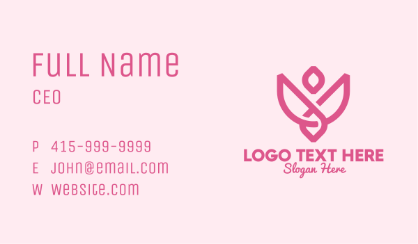 Pink Rose Flower Business Card Design Image Preview