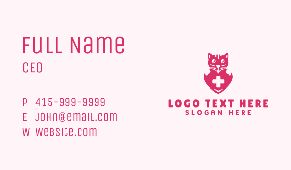 Cat Heart Pet Care Business Card Design Image Preview