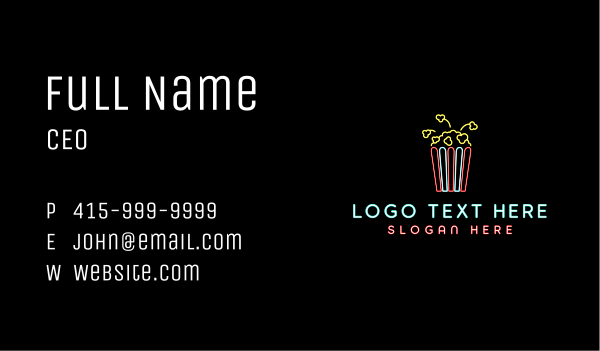 Popcorn Snack Cinema Business Card Design Image Preview