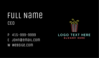 Popcorn Snack Cinema Business Card Image Preview